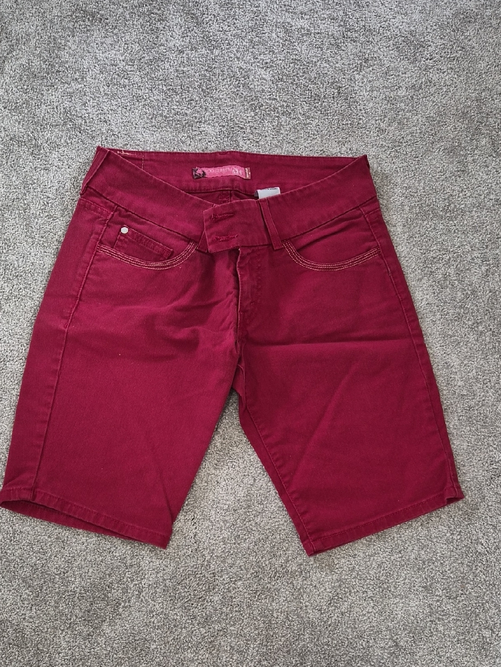 Levi's Red Too Superlow 524 Denim Shorts
